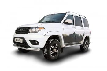 20 399 р. Защита переднего бампера d76 Arbori нерж. сталь для UAZ PATRIOT 2014-нв  Патриот Arbori afzdaup1402  с доставкой в г. Воронеж. Увеличить фотографию 1