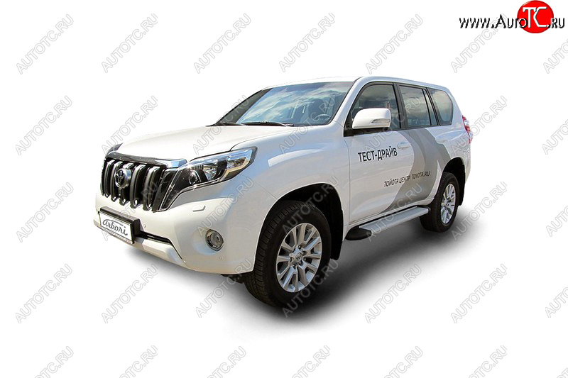 21 999 р. Комплект алюминиевых порогов Arbori Optima Silver 1600 для TOYOTA Land Cruiser Prado 2014-2017  Тойота Ленд крузер прадо Arbori afzdaaltop1402  с доставкой в г. Воронеж