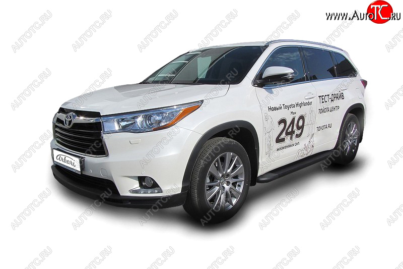 23 999 р. Комплект алюминиевых порогов Arbori Optima Black 1800 для TOYOTA Highlander 2014-2016  Тойота Хайлендер Arbori afzdaalthi1401  с доставкой в г. Воронеж