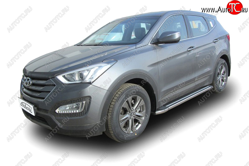 19 349 р. Комплект алюминиевых порогов Arbori Luxe Black 1800 для HYUNDAI Santa Fe 2012-2016  Хендай Санта Фе Arbori afzdaalhsft1203  с доставкой в г. Воронеж