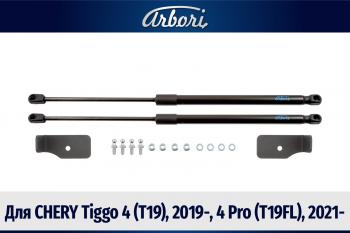 3 499 р. Упоры капота для CHERY Tiggo 4 (T19), 2019-, 4 Pro (T19FL), 2021-, к-т 2 шт  Черри Тигго 4 Arbori arbori.hd.017101  с доставкой в г. Воронеж. Увеличить фотографию 1
