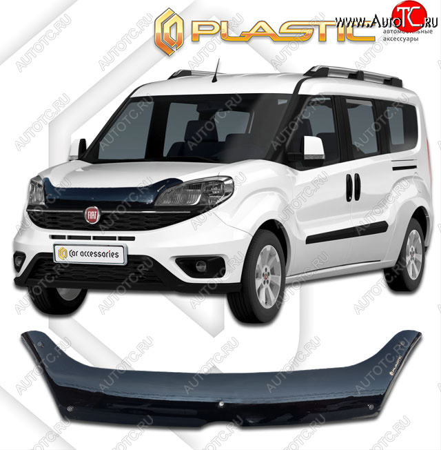 1 899 р. Дефлектор капота CA-Plastic  Fiat Doblo  263 (2015-2022) рестайлинг (classic черный, без надписи)  с доставкой в г. Воронеж