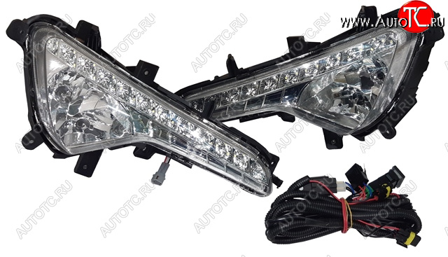7 249 р. Комплект противотуманных фар (проводка, решетка, кнопка, пр-во Китай) BODYPARTS  KIA Sportage  3 SL (2010-2014) дорестайлинг  с доставкой в г. Воронеж