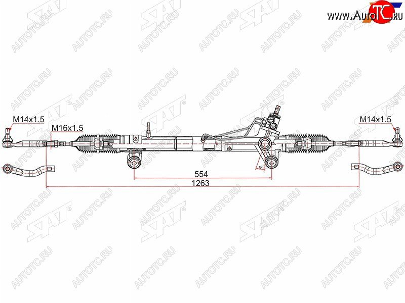 15 699 р. Рейка рулевая LHD SAT Toyota Fortuner AN50/AN60 2-ой рестайлинг (2011-2015)  с доставкой в г. Воронеж