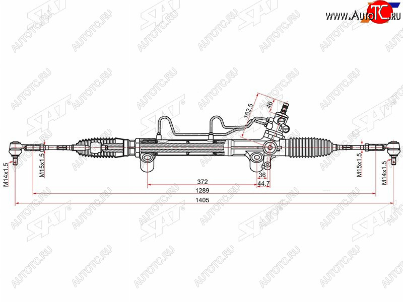 13 999 р. Рейка рулевая LHD SAT Toyota Hilux AN120 1-ый рестайлинг (2017-2020)  с доставкой в г. Воронеж