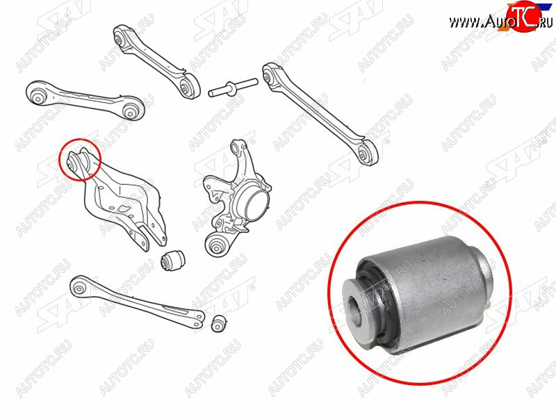1 199 р. Сайлентблок BMW 1-Series 11-19  3-Series 11-19  2-Series 14-  3-Series Gran Turismo 13-20 SAT ST-33326867540B  с доставкой в г. Воронеж