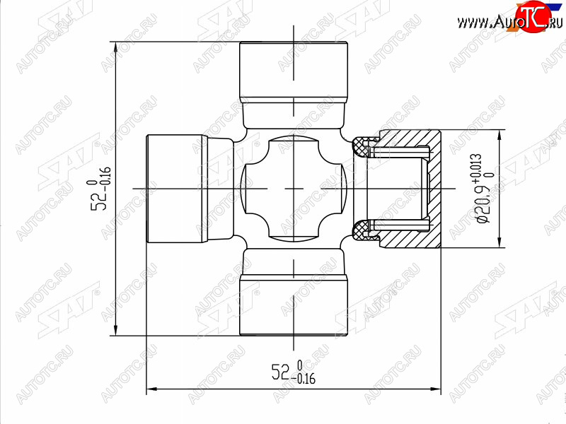 479 р. Крестовина TOYOTA RAV4 ACA3#ZSA4# SAT ST-37100-42080SP  с доставкой в г. Воронеж