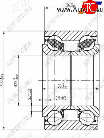 1 189 р. Подшипник передней ступицы NISSAN MARCHMICRACUBE 90-02 SAT ST-40210-41B00  с доставкой в г. Воронеж