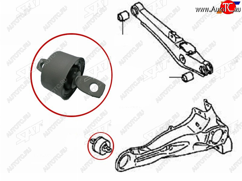 919 р. Сайлентблок Mitsubishi ASX 10-  Lancer 07-17  Outlander 05-22  Citroen C4 Aircross 12-16  C-Cros SAT ST-4120A125  с доставкой в г. Воронеж