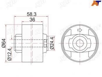 529 р. Сайлентблок Toyota Corolla (E150) 06-13  RAV4 (XA30) 05-13  Lexus NX 14-17  Toyota Auris 06-12  SAT ST-41651-42120  с доставкой в г. Воронеж. Увеличить фотографию 2