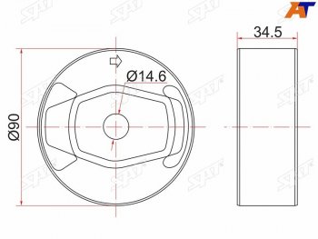 599 р. Опора дифференциала RR TOYOTA AURISBLADERUMIONMARK X ZIORAV4 4WD 05- SAT ST-41651-42130  с доставкой в г. Воронеж. Увеличить фотографию 2
