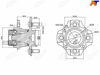 2 979 р. Ступичный узел задн. TOYOTA COROLLAFIELDERRUNXALLEX 2WD 00- SAT ST-42450-12051  с доставкой в г. Воронеж. Увеличить фотографию 1