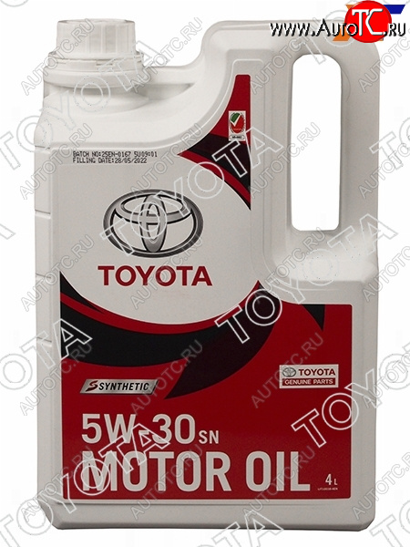 4 199 р. Масло моторное TOYOTA (пластиковая канистра) SN 5W-30 4Л (синтетика) TOYOTA 08880-83714, 0888083714 TOYOTA 08880-83714  с доставкой в г. Воронеж