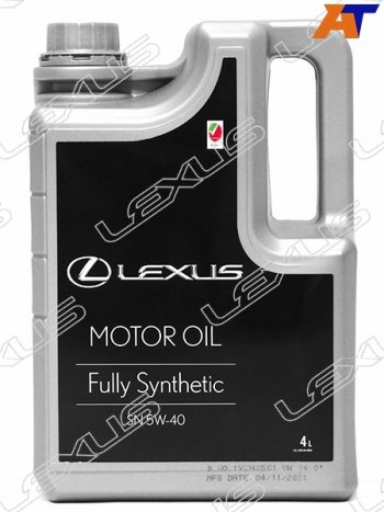 2 799 р. Масло моторное LEXUS (пластиковая канистра) 5W-40 SN 4Л (Синтетика) ОАЭ LEXUS 08880-83717  с доставкой в г. Воронеж. Увеличить фотографию 1