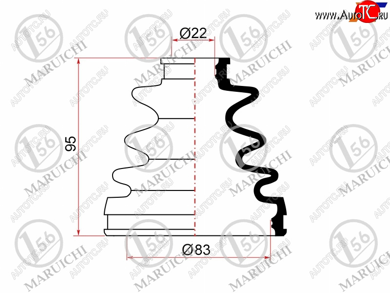 539 р. Пыльник ШРУСа наружный TOYOTA CAMRY SXV1#MCV20 5SFE 92-01VOLVO S60S80 98-06V70 00-07A6 97-05 MARUICHI 02-133  с доставкой в г. Воронеж