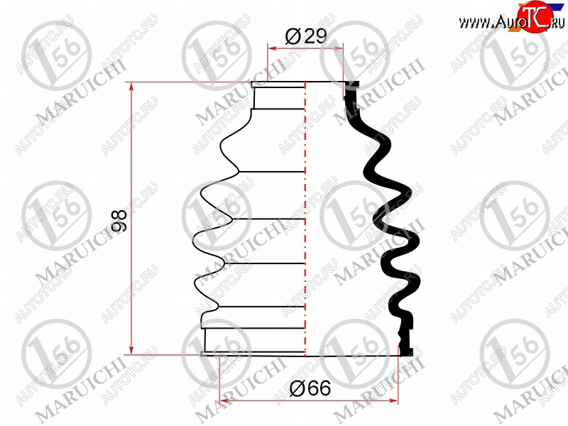 679 р. Пыльник ШРУСа наружный RR TOYOTA MARK 2MARK 2 BLIT GX11#JZX11#VEROSSA GX11#JZX110 1JZFSE MARUICHI 02-156  с доставкой в г. Воронеж