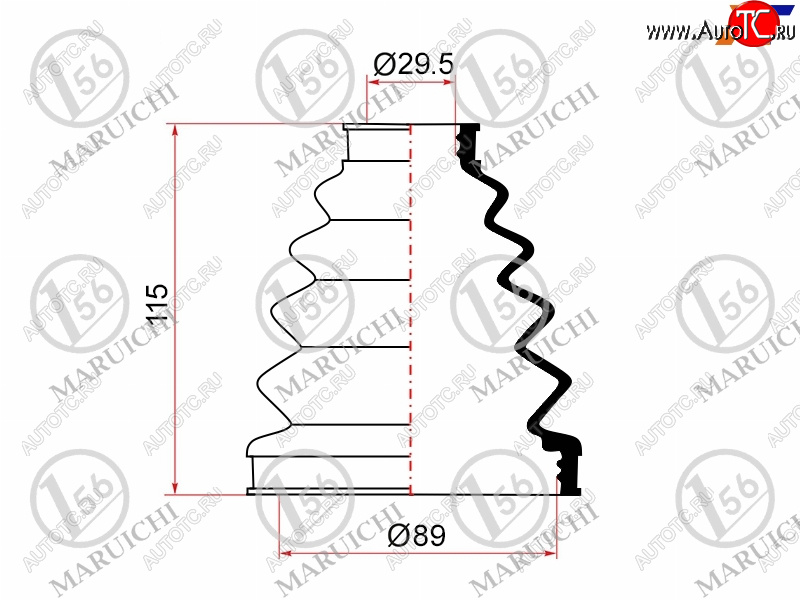 889 р. Пыльник ШРУСа наружный TOYOTA LAND CRUISER PRADO 96-08 MARUICHI 02-153  с доставкой в г. Воронеж