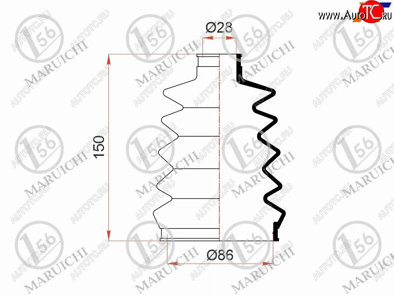 1 339 р. Пыльник шруса наружный MITSUBISHI DELICASPACE GEAR 94-04L400 94-01PAJEROMONTERO 90-04 4M404D56T MARUICHI 02-161  с доставкой в г. Воронеж