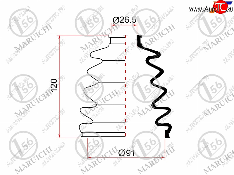 1 169 р. Пыльник ШРУСа наружный MITSUBISHI PAJERO V6070# 99-06 MARUICHI 02-162  с доставкой в г. Воронеж