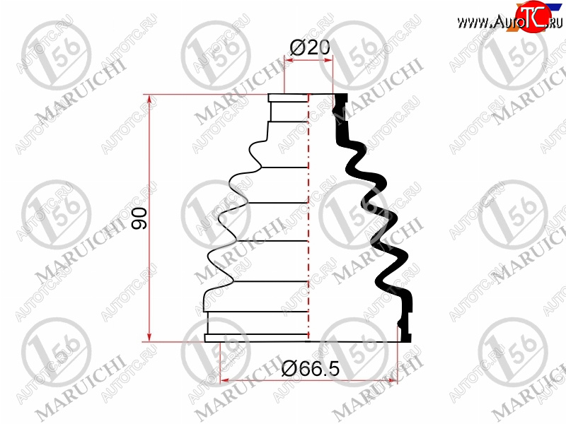 619 р. Пыльник ШРУСа наружный TOYOTA PASSO KGC1# QNC10 1KRFEMITSUBISHI PAJERO MINI H58A H53 58A MARUICHI 02-167  с доставкой в г. Воронеж