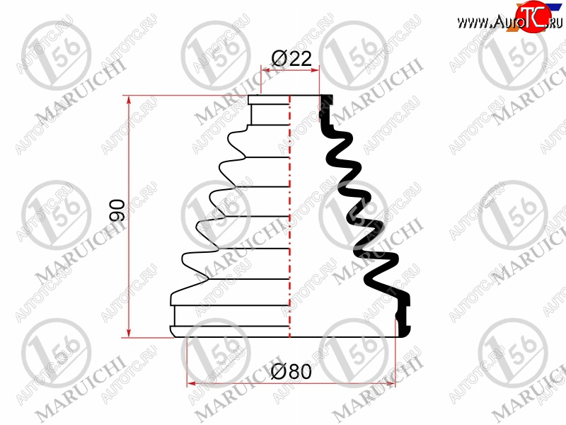 599 р. Пыльник ШРУСа наружный TOYOTA FIELDER 06-12PREMIOALLION ZRT26# 07-10 MARUICHI 02-173  с доставкой в г. Воронеж