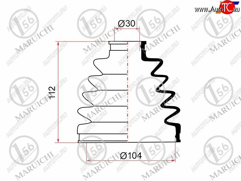 1 179 р. Пыльник наружный FR TOYOTA LAND CRUISER PRADO GRJ12#KDJ120KZJ120LJ12#RZJ12#TRJ12# 04-10 1GRFE MARUICHI 02-183  с доставкой в г. Воронеж