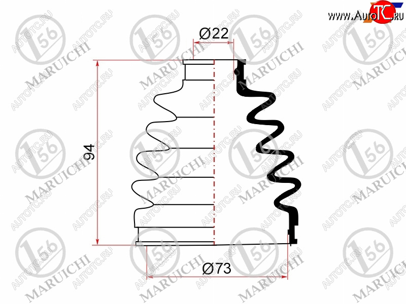 659 р. Пыльник ШРУСа наружный SUBARU FORESTER SH 07-13 MARUICHI 02-182  с доставкой в г. Воронеж