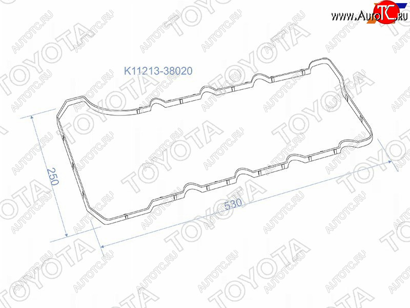 1 189 р. Прокладка клапанной крышки (3URFE) TOYOTA №1 Lexus LX570 J200 1-ый рестайлинг (2012-2015)  с доставкой в г. Воронеж
