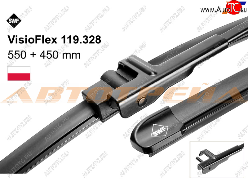 2 039 р. Комплект щеток стеклоочистителя 550мм+450мм OPEL ASTRA H 04-14                                       SWF 119328  с доставкой в г. Воронеж