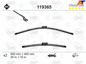 3 289 р. Комплект щеток стеклоочистителя 650мм+400мм TOYOTA AVENSIS 08-18                                     SWF 119365  с доставкой в г. Воронеж. Увеличить фотографию 2