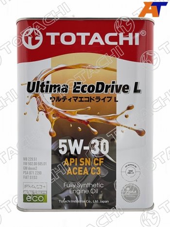 4 099 р. Масло моторное синтетическое TOTACHI Ultima Ecodrive L 5W-30 SNCF, C3 4л TOTACHI 12104  с доставкой в г. Воронеж. Увеличить фотографию 2