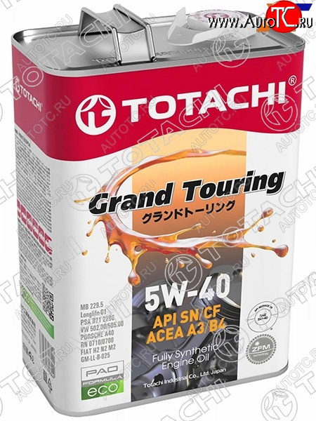 4 399 р. Масло моторное синтетическое TOTACHI Grand Touring 5W-40 SNCF, A3B4 4л TOTACHI 11904  с доставкой в г. Воронеж