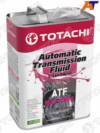 4 399 р. Масло трансмиссионное синтетическое TOTACHI ATF MULTI-VEHICLE 4л TOTACHI 20604  с доставкой в г. Воронеж. Увеличить фотографию 1