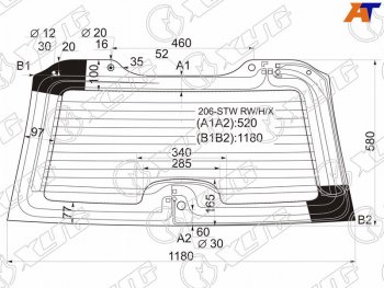 7 849 р. Стекло заднее (Цвет зеленый Обогрев) Peugeot 206 98-09 XYG 206-STW RW/H/X  с доставкой в г. Воронеж. Увеличить фотографию 1