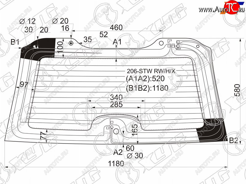7 849 р. Стекло заднее (Цвет зеленый Обогрев) Peugeot 206 98-09 XYG 206-STW RW/H/X  с доставкой в г. Воронеж
