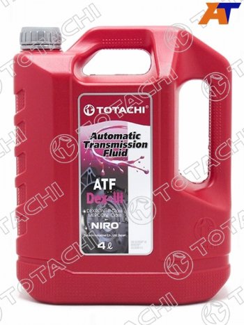 2 289 р. Масло трансмиссионное синтетическое TOTACHI NIRO ATF DEX III 4л Декстрон 3 TOTACHI 21204  с доставкой в г. Воронеж. Увеличить фотографию 1