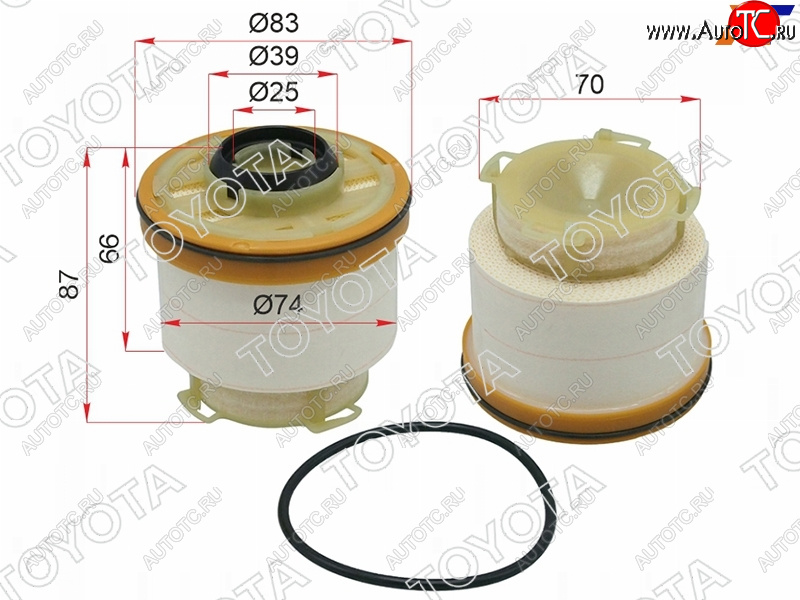3 599 р. Фильтр топливный TOYOTA HILUX 1KDFTV 12-15FORTUNER 12-15MITSUBISHI L200 4N15 15- TOYOTA 23390-0L050  с доставкой в г. Воронеж