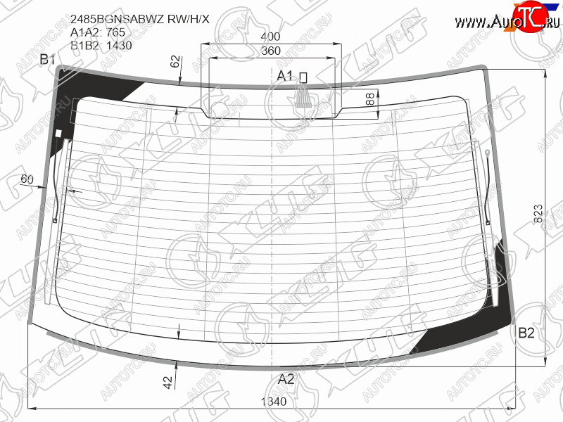 13 649 р. Стекло заднее (Цвет зеленый Обогрев Антенна Молдинг) BMW 5-Series 16-  M5 17- XYG 2485BGNSABWZ RW/H/X  с доставкой в г. Воронеж