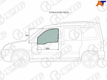 2 699 р. Стекло боковое опускное (Спереди Слева Цвет зеленый) Citroen Berlingo 96-12  Peugeot Partner 96-1 XYG 2724LCLV2FD FD/LH  с доставкой в г. Воронеж. Увеличить фотографию 1