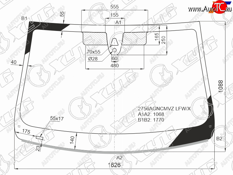 10 999 р. Стекло лобовое (Камера Датчик дождя Молдинг) Citroen Jumpy 16-  Spacetourer 16-  Opel Zafira Lif XYG 2756AGNCMVZ LFW/X  с доставкой в г. Воронеж