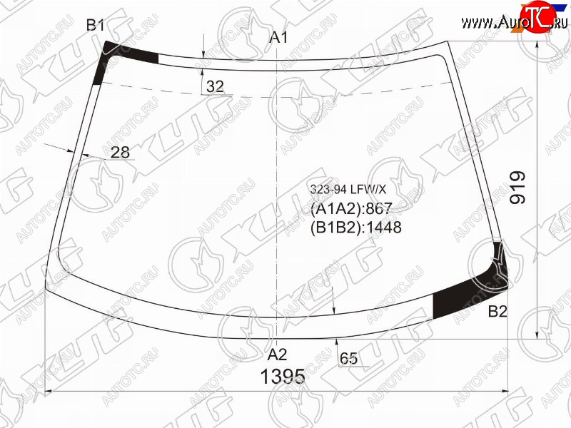 6 999 р. Стекло лобовое Mazda 323 94-00  Lantis 93-97 XYG 323-94 LFW/X  с доставкой в г. Воронеж