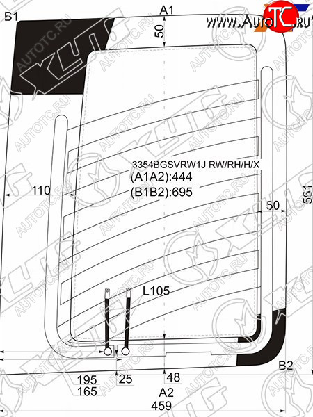5 299 р. Стекло заднее (Цвет зеленый Обогрев) Fiat Doblo 01-16 XYG 3354BGSVRW1J RW/RH/H/X  с доставкой в г. Воронеж
