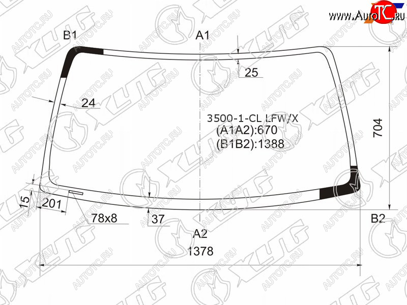 4 079 р. Стекло лобовое Toyota Hilux Pick Up 97-04  4Runner 95-02  Hilux Surf 95-02 XYG 3500-1-CL LFW/X  с доставкой в г. Воронеж