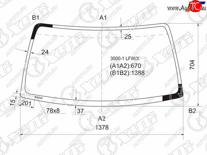 4 079 р. Стекло лобовое Toyota Hilux Pick Up 97-04  4Runner 95-02  Hilux Surf 95-02 XYG 3500-1 LFW/X  с доставкой в г. Воронеж