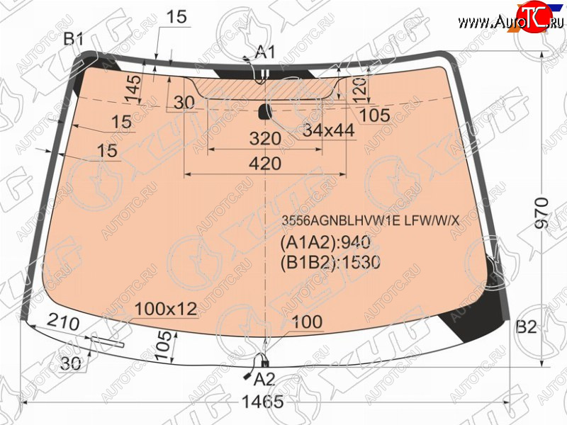 17 399 р. Стекло лобовое (Обогрев полный Молдинг) Ford Focus 98-04 XYG 3556AGNBLHVW1E LFW/W/X  с доставкой в г. Воронеж