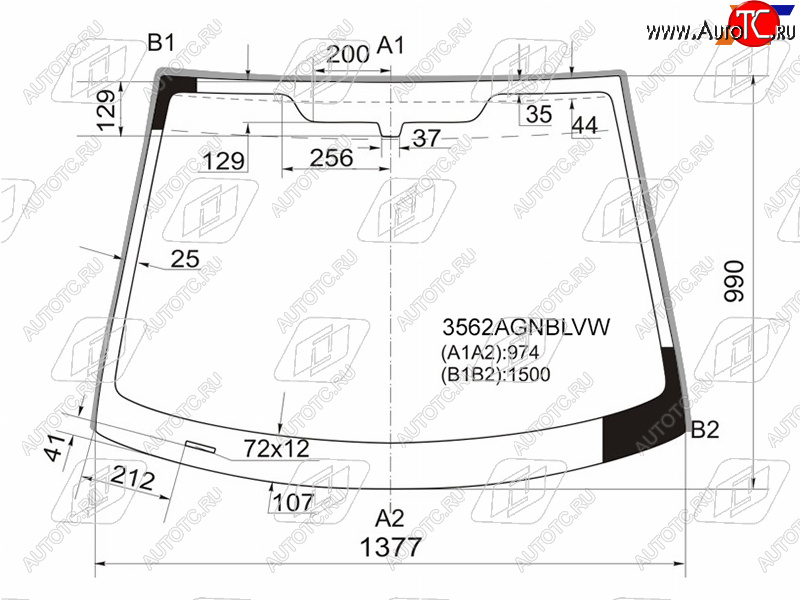 7 649 р. Стекло лобовое FORD FIESTA 35D 01-08                                                                FUYAO 3562AGNBLVW  с доставкой в г. Воронеж