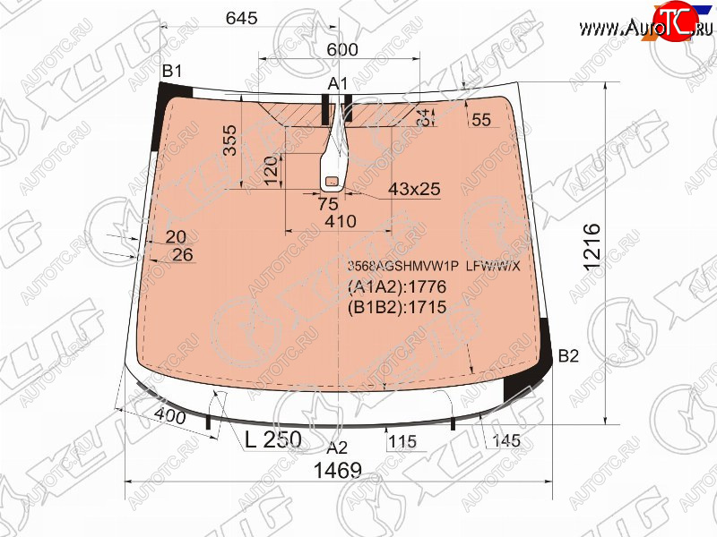 24 649 р. Стекло лобовое (Обогрев полный Датчик дождя Молдинг) Ford S-MAX 06-15 XYG 3568AGSHMVW1P LFW/W/X  с доставкой в г. Воронеж
