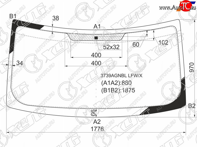 6 749 р. Стекло лобовое Ford Transit 00-14 XYG 3739AGNBL LFW/X  с доставкой в г. Воронеж