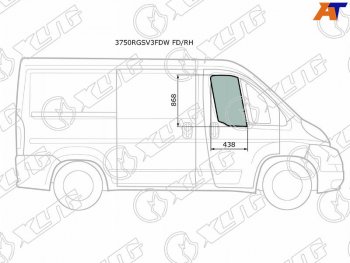 2 699 р. Стекло боковое опускное (Спереди Справа Цвет зеленый) Peugeot Boxer 06-  Citroen Jumper 06-  Fia XYG 3750RGSV3FDW FD/RH  с доставкой в г. Воронеж. Увеличить фотографию 1