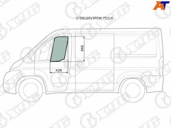 2 699 р. Стекло боковое опускное (Спереди Слева Цвет зеленый) Peugeot Boxer 06-  Citroen Jumper 06-  Fiat XYG 3750LGSV3FDW FD/LH  с доставкой в г. Воронеж. Увеличить фотографию 1